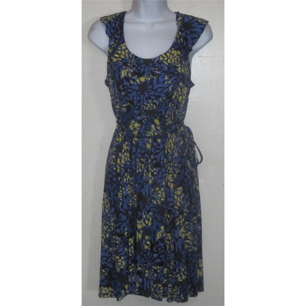 New York & Co misses sz S Small purple yellow floral stretch dress sundress j87